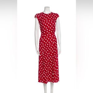 EUC Reformation Gavin dress in red hearts, SZ 4
